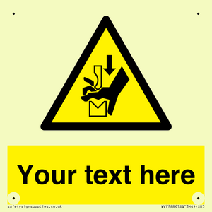 Custom warning hand crushing between press brake tool